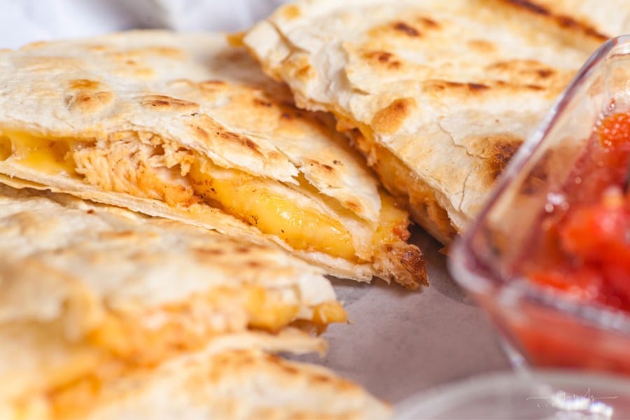 Easy Cheesy Chicken Quesadillas close-up