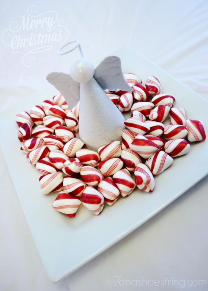 easy Christmas table decor with peppermints