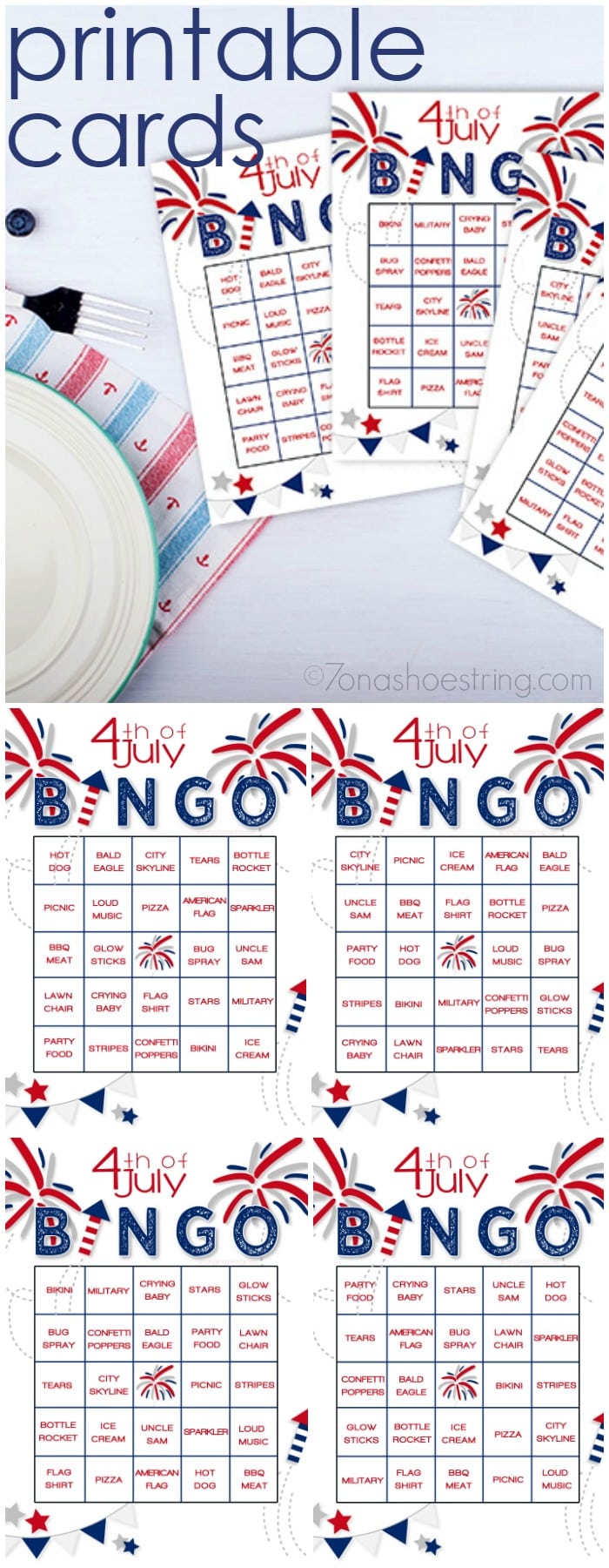 Printable 4th of July Bingo