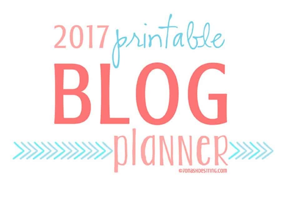 2017 Printable Blog Planner
