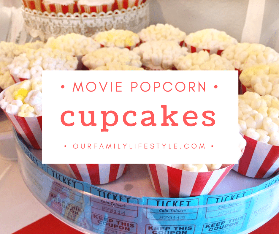 Enjoy Movie Popcorn Cupcakes for Family Movie Night