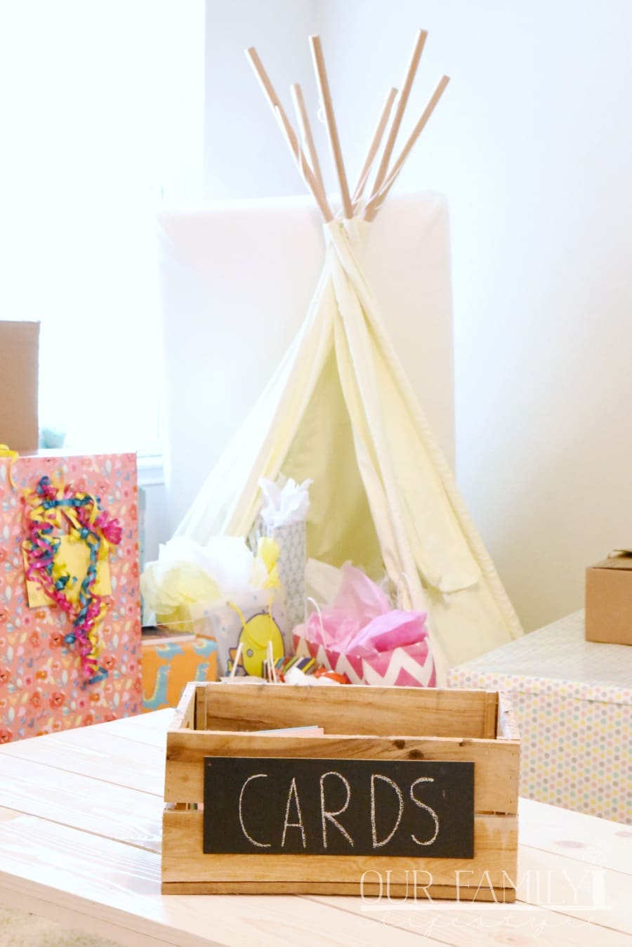 teepee for baby shower gifts