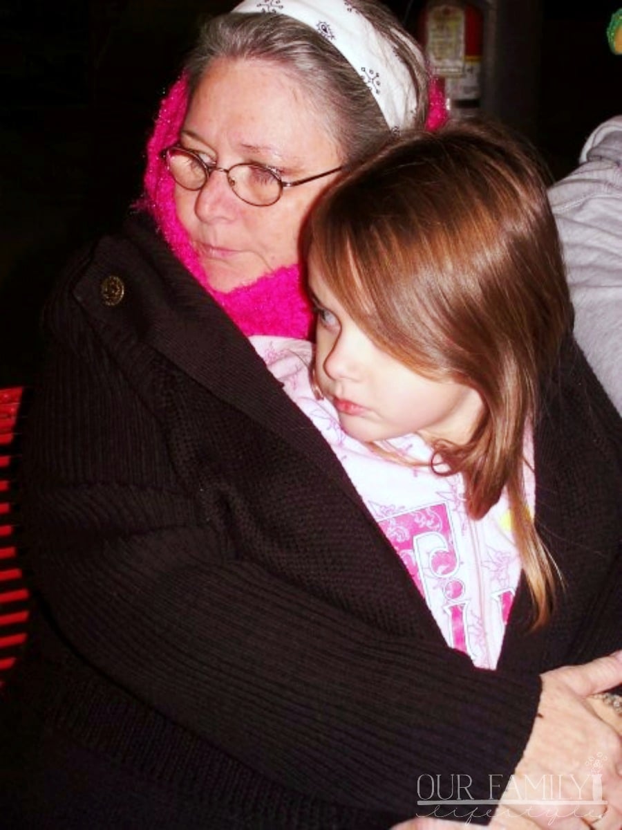 MaMaw keeping Jaci warm