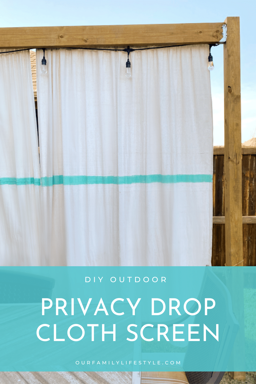 DIY Outdoor Privacy Drop Cloth Screen