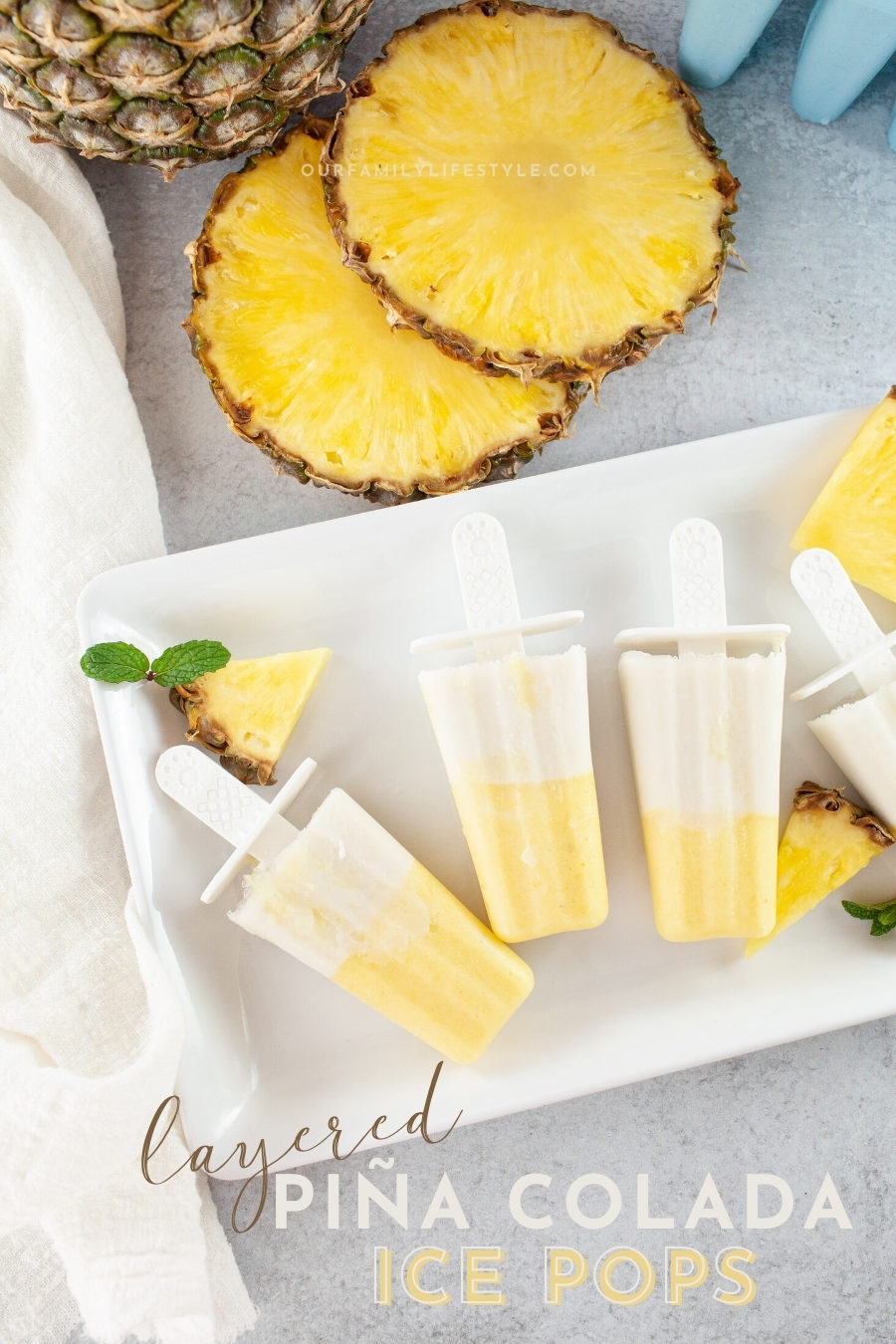 Layered Piña Colada Ice Pops