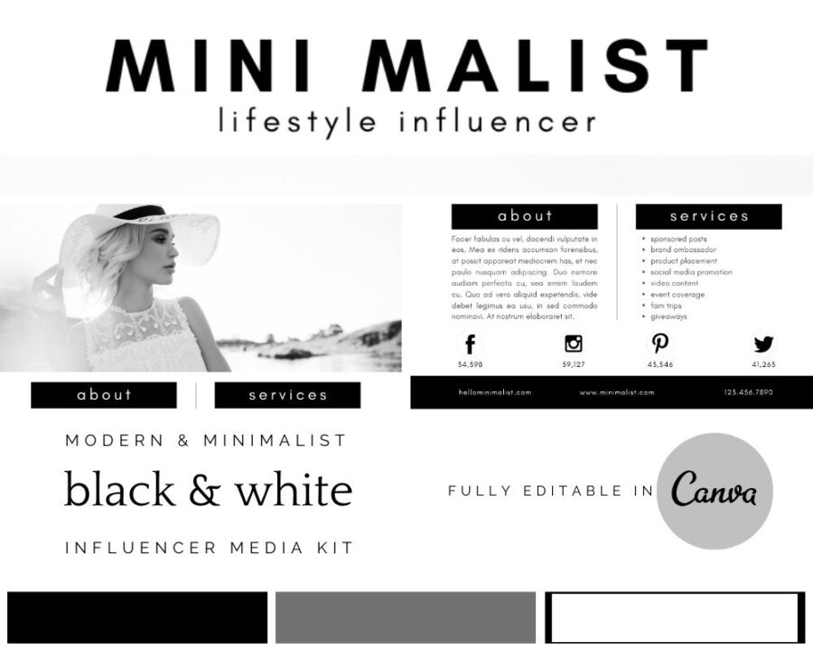 Minimalist One Page Media Kit