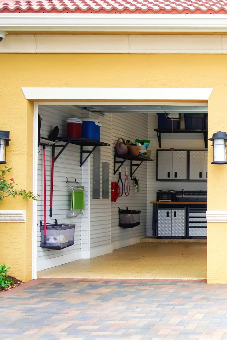 well-organized residential garage
