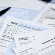 stack of US tax forms