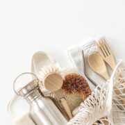 eco friendly kitchen cleaning tools and products, bamboo dish brushes, wooden utensils