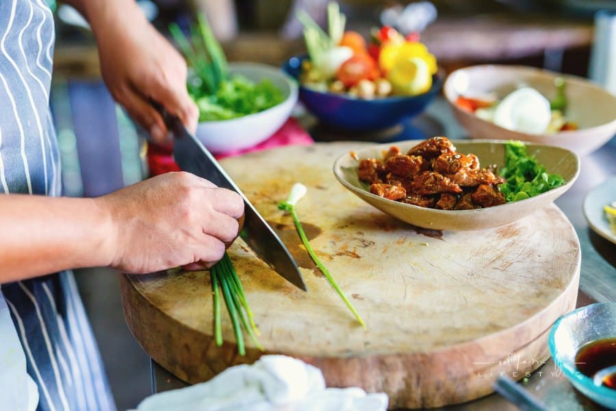 male chef in a culinary class