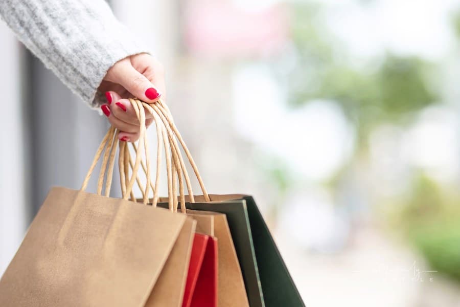 Woman Holding Shopping Bags