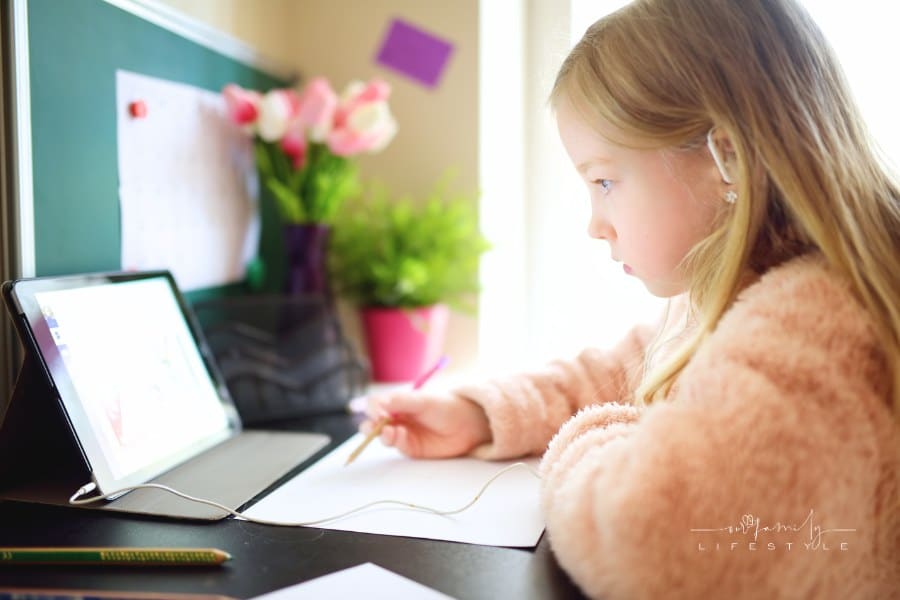 Girl Doing Her Schoolwork at Home