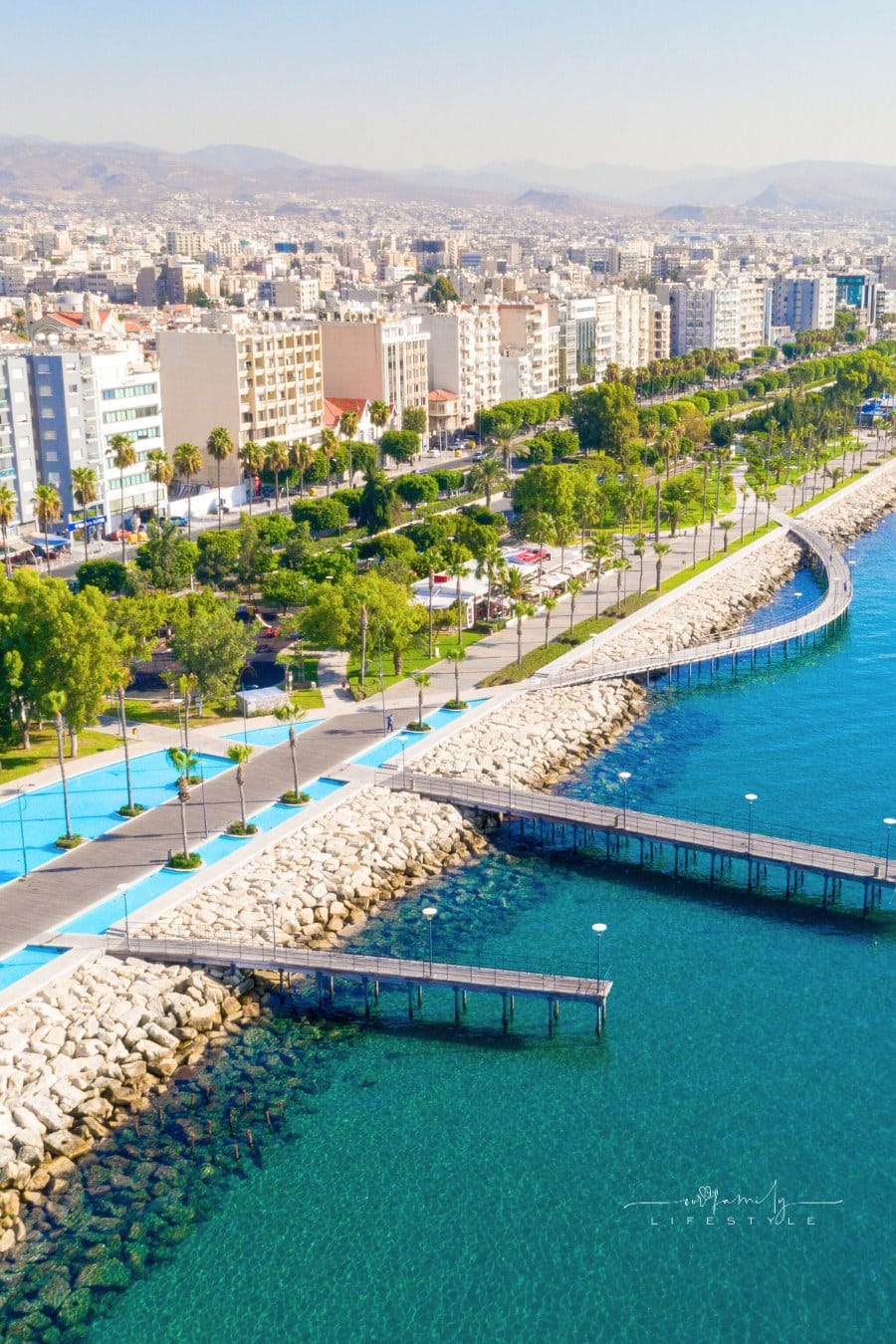 Aerial view of Molos, Limassol, Cyprus